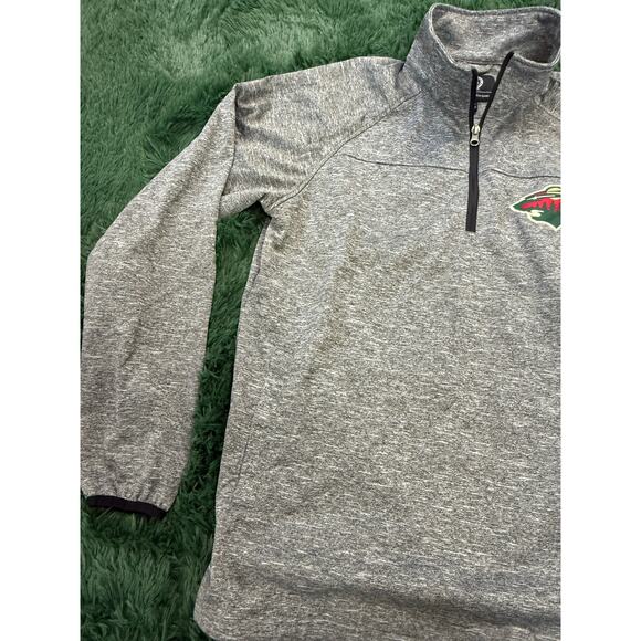 NHL Minnesota Wild Pullover Gray Medium 1/4 Sweatshirt GIII Unisex - Picture 5 of 8